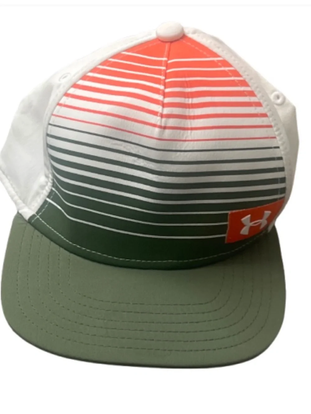 Under Armour Kids Olive Green & Orange‎ Gradient Striped Trucker Hat